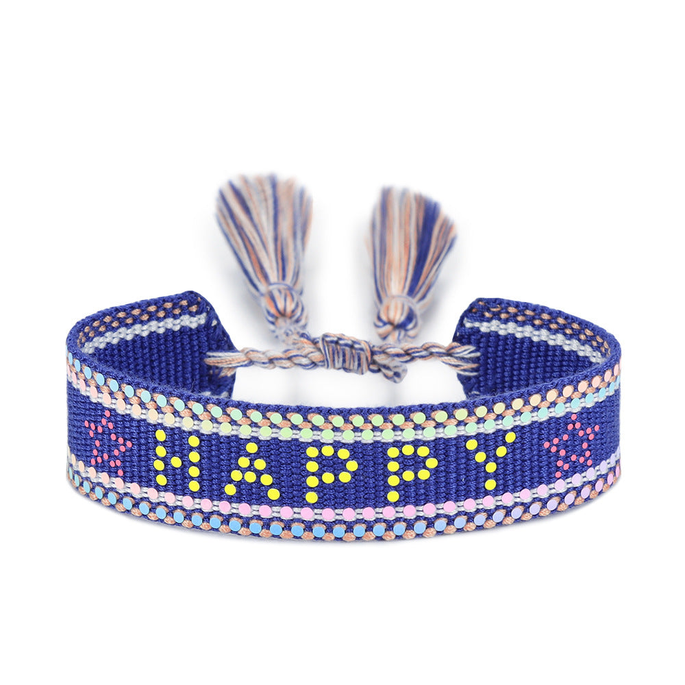 Wholesale Sequin Letter Creative Woven Bracelet